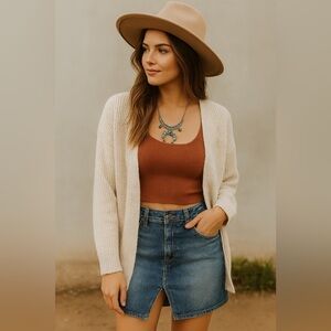 Silver Jeans ANI Skirt Boho Denim Skirt western style size 31